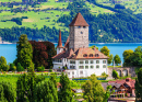 Spiez Castle by Thun Lake, Switzerland